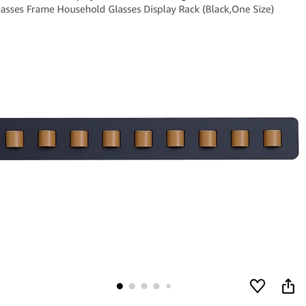 Sunglasses Glasses Wall Mount Leather Holder Rack Display Black Tan Modern View 5